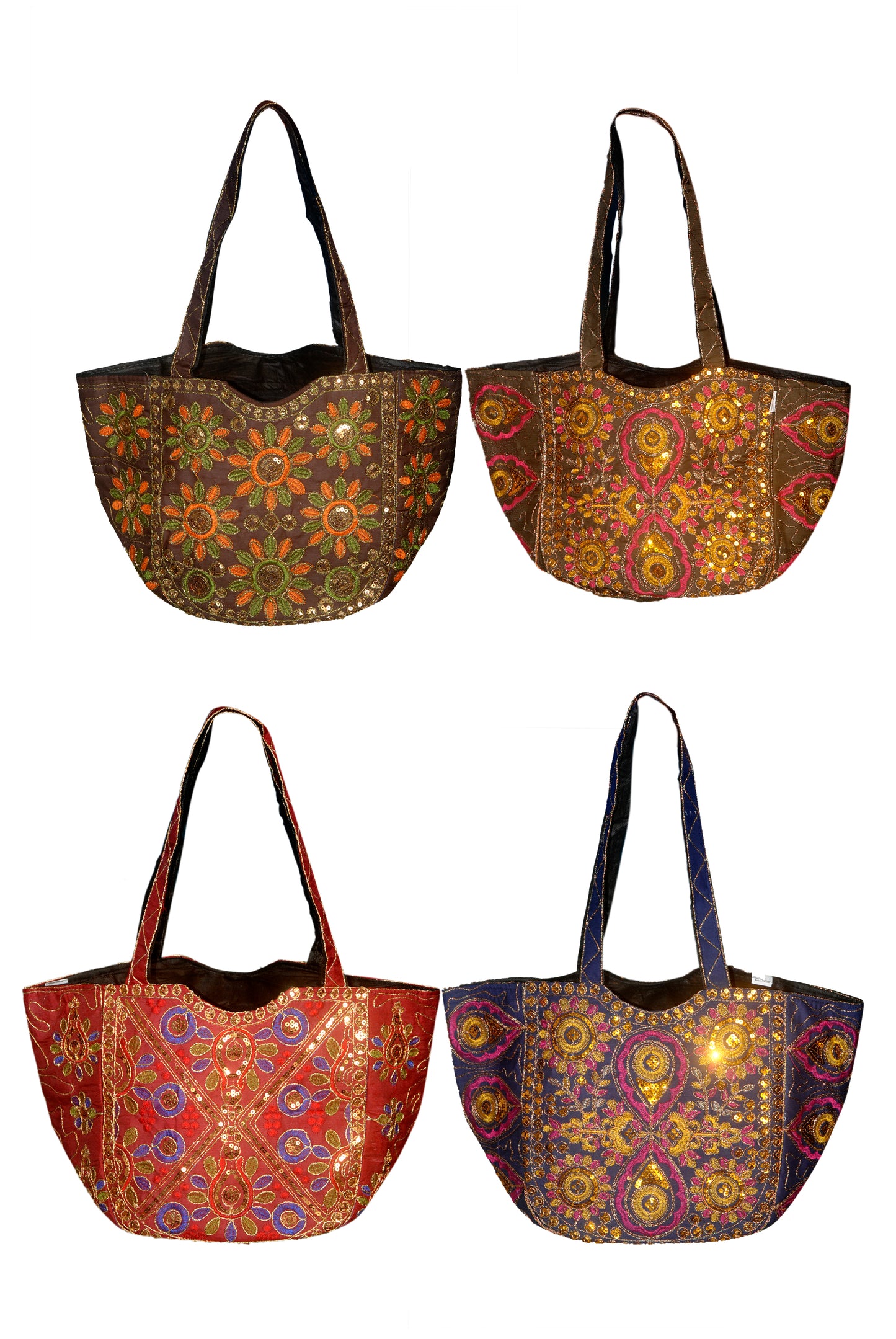 Hand Bag 320 Large Embroided HandiCraft Style Mirror Work Sindhi Style For Females...