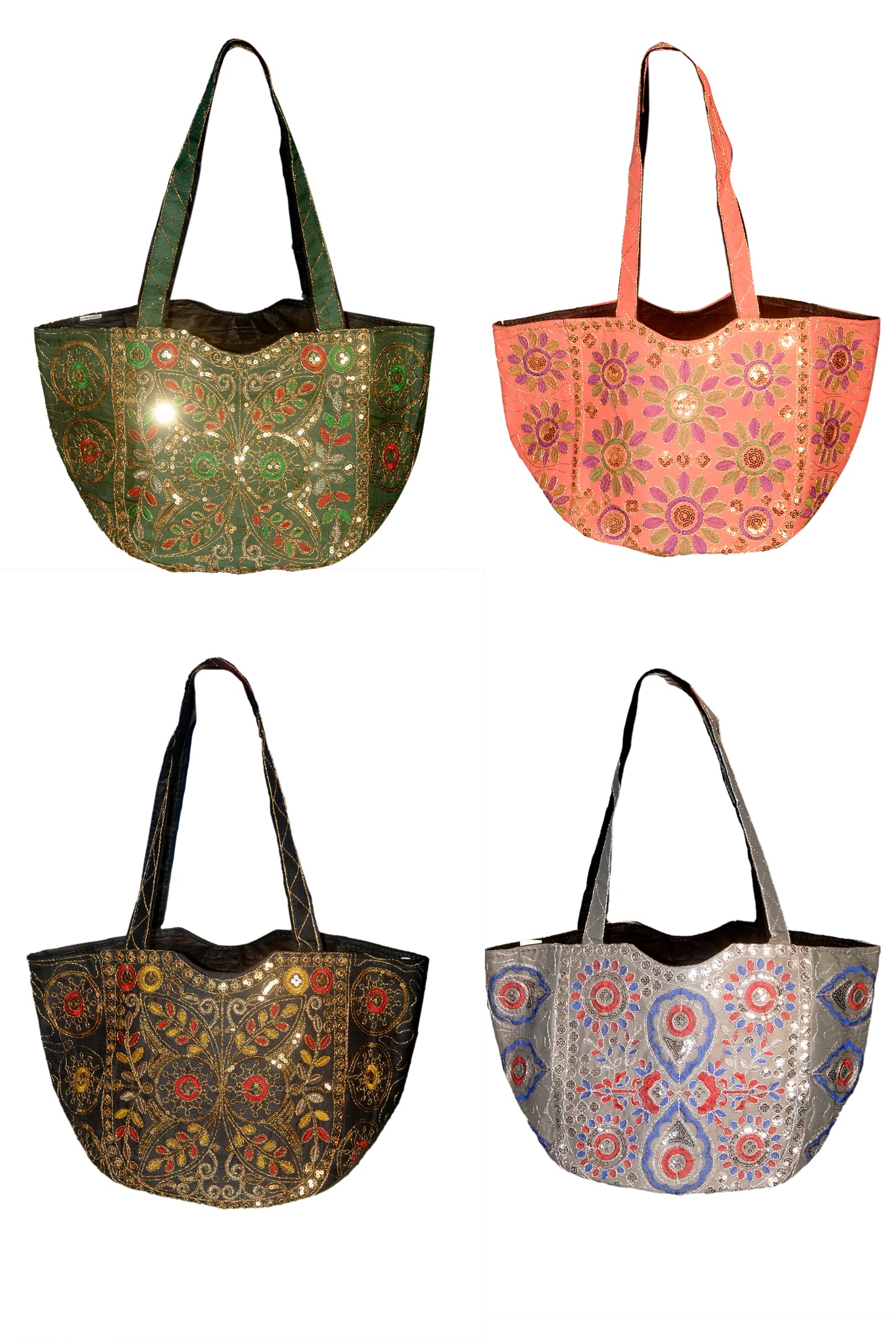 Hand Bag 320 Large Embroided HandiCraft Style Mirror Work Sindhi Style For Females...