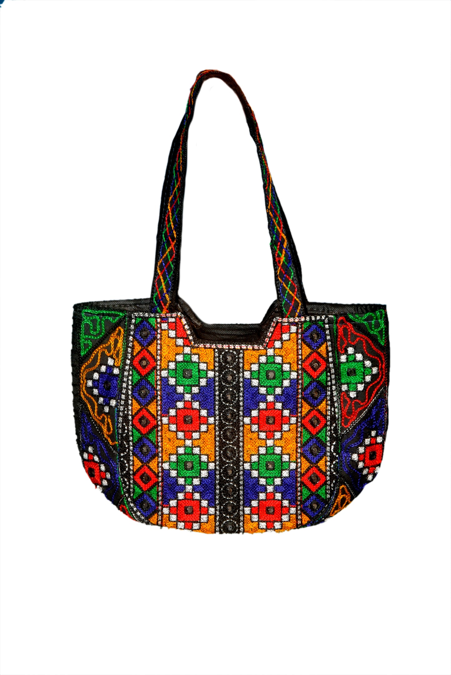 Hand Bag Embroided HandiCraft Style Mirror Work Sindhi Style For Females