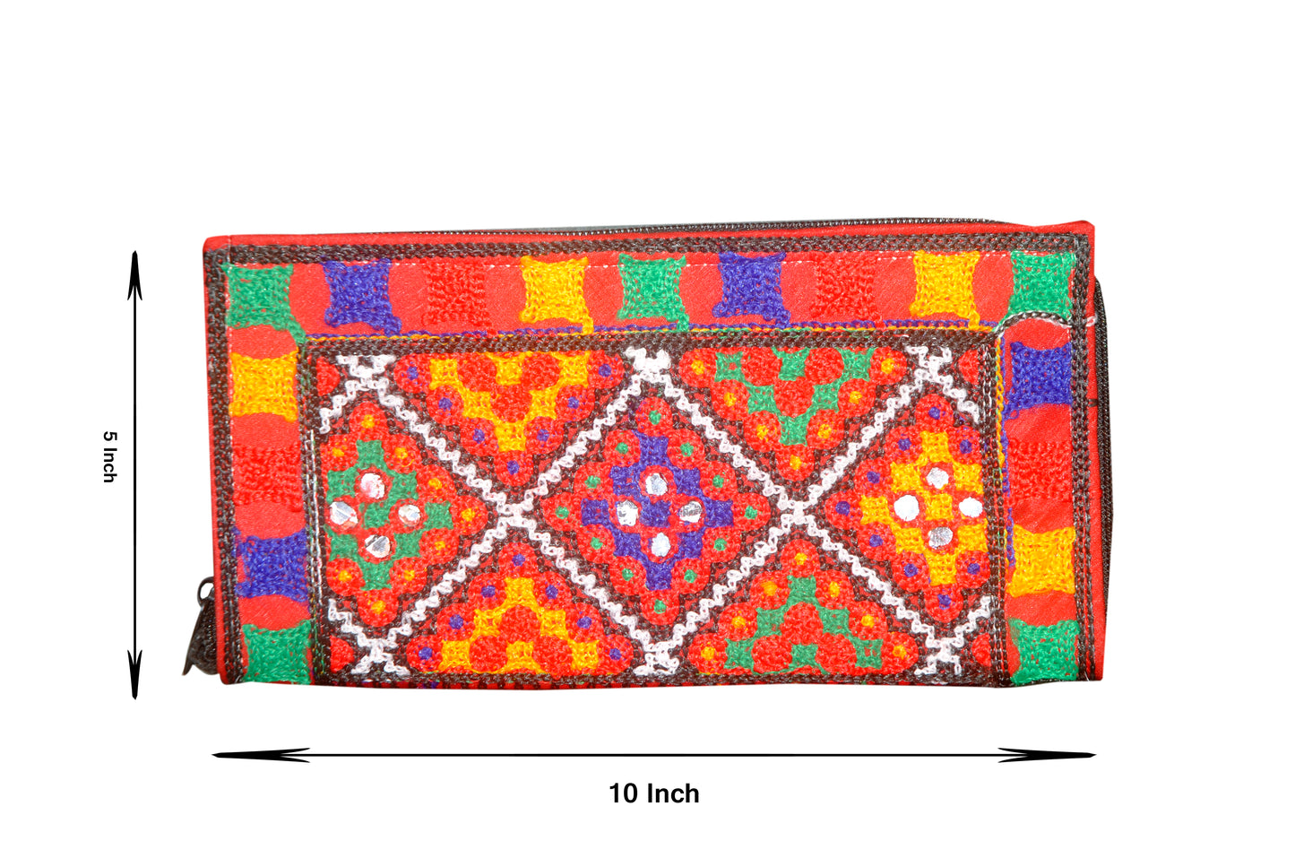 Clutch Wallet and Mobile Pouch Embroided HandiCraft Style Mirror Work Sindhi Style For Females