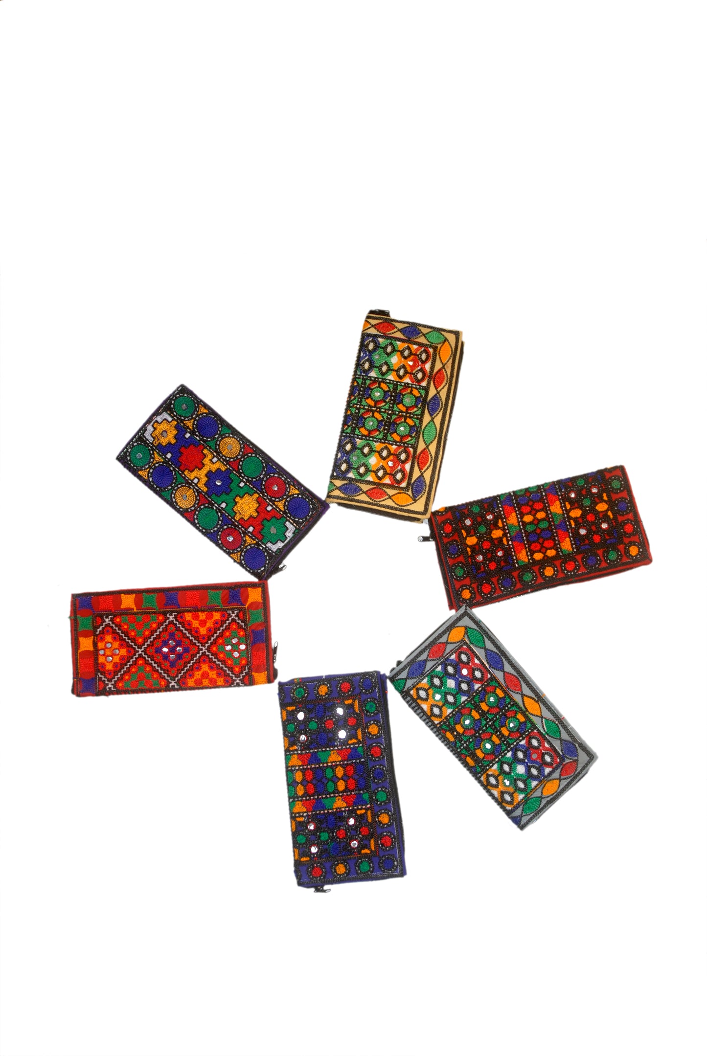 Clutch Wallet and Mobile Pouch Embroided HandiCraft Style Mirror Work Sindhi Style For Females