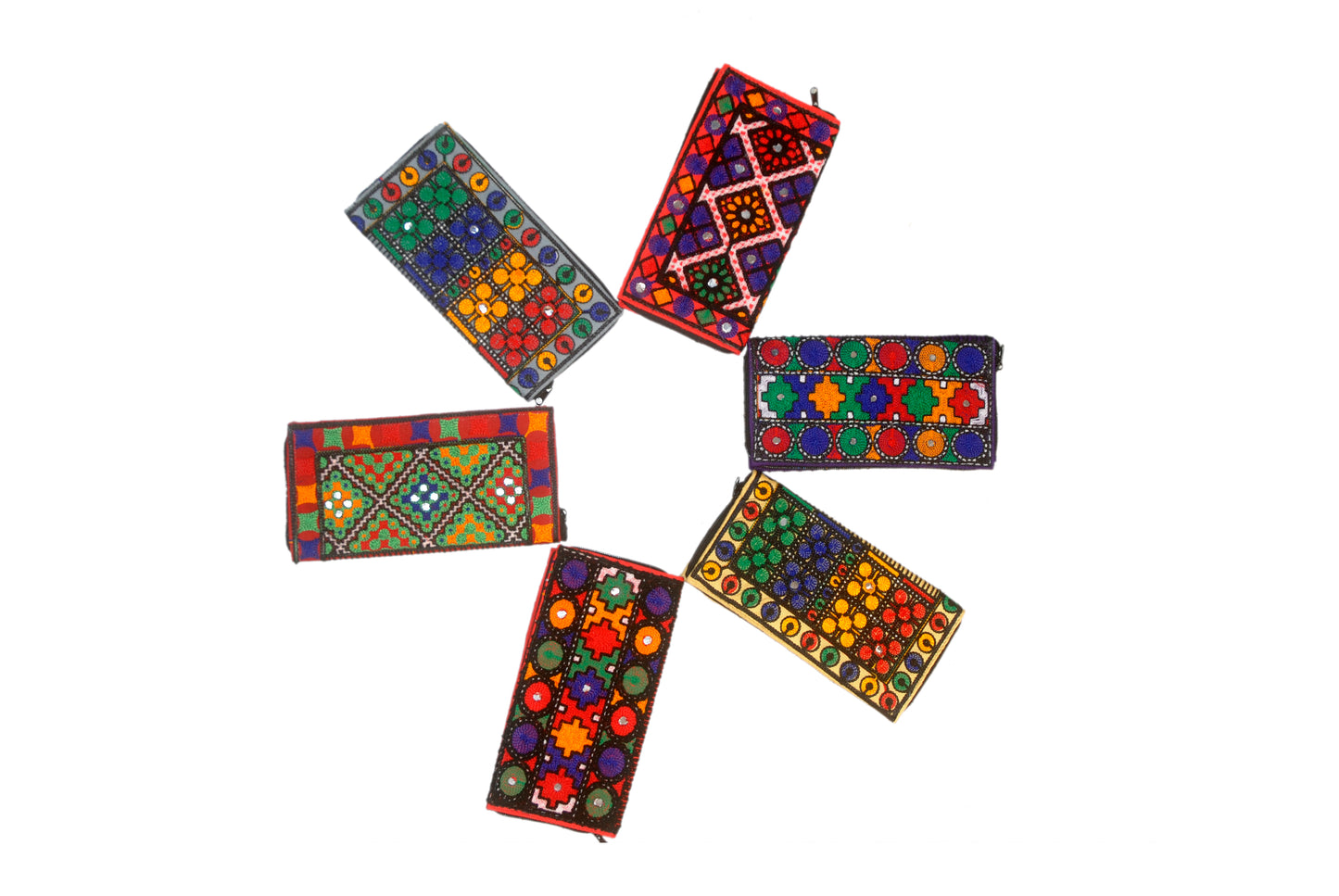 Clutch Wallet and Mobile Pouch Embroided HandiCraft Style Mirror Work Sindhi Style For Females