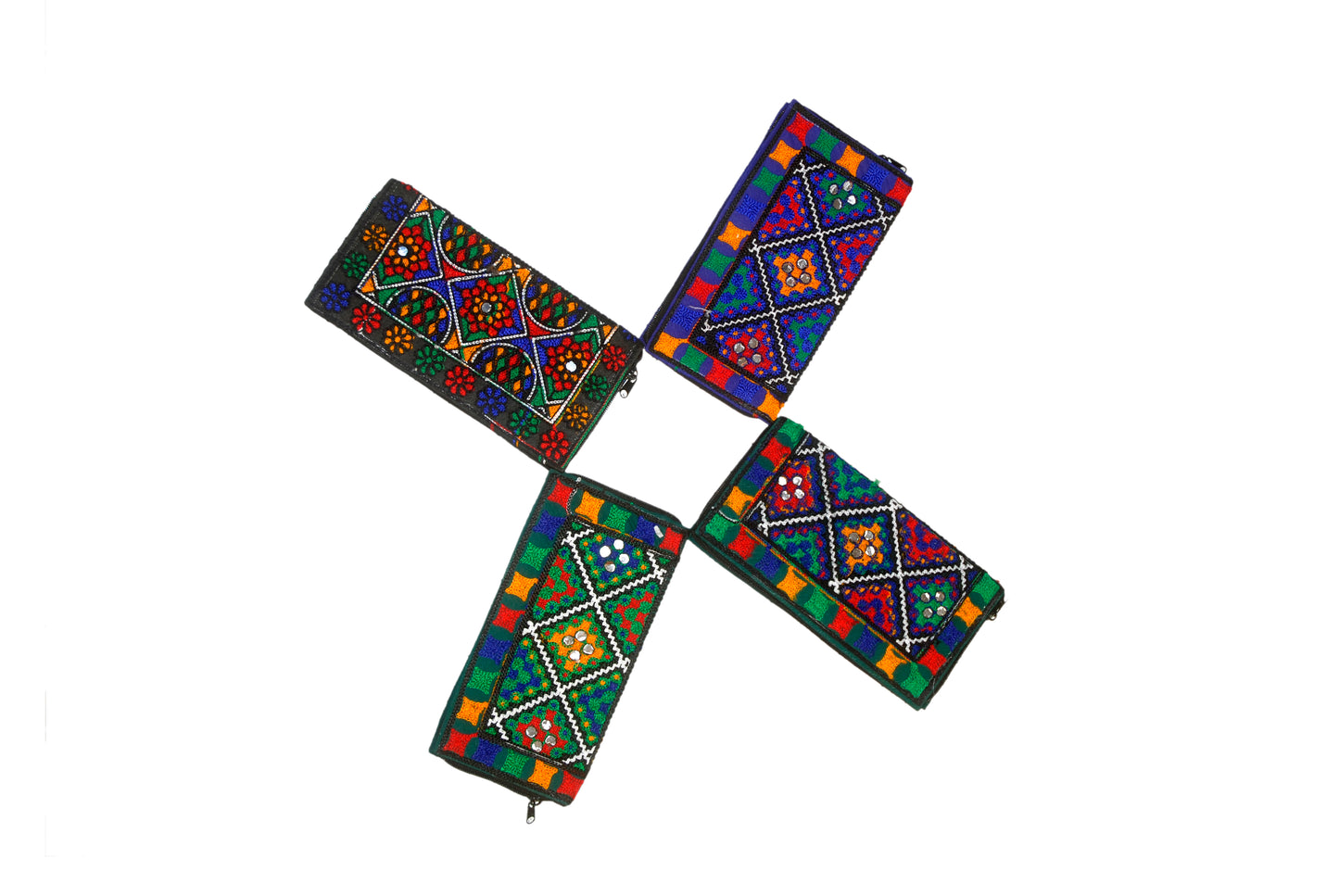 Clutch Wallet and Mobile Pouch Embroided HandiCraft Style Mirror Work Sindhi Style For Females