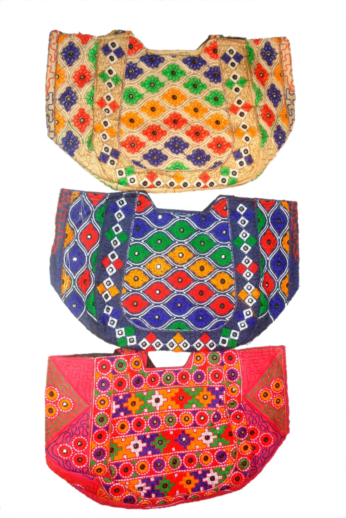 Hand Bag 360 Large Embroided HandiCraft Style Mirror Work Sindhi Style For Females