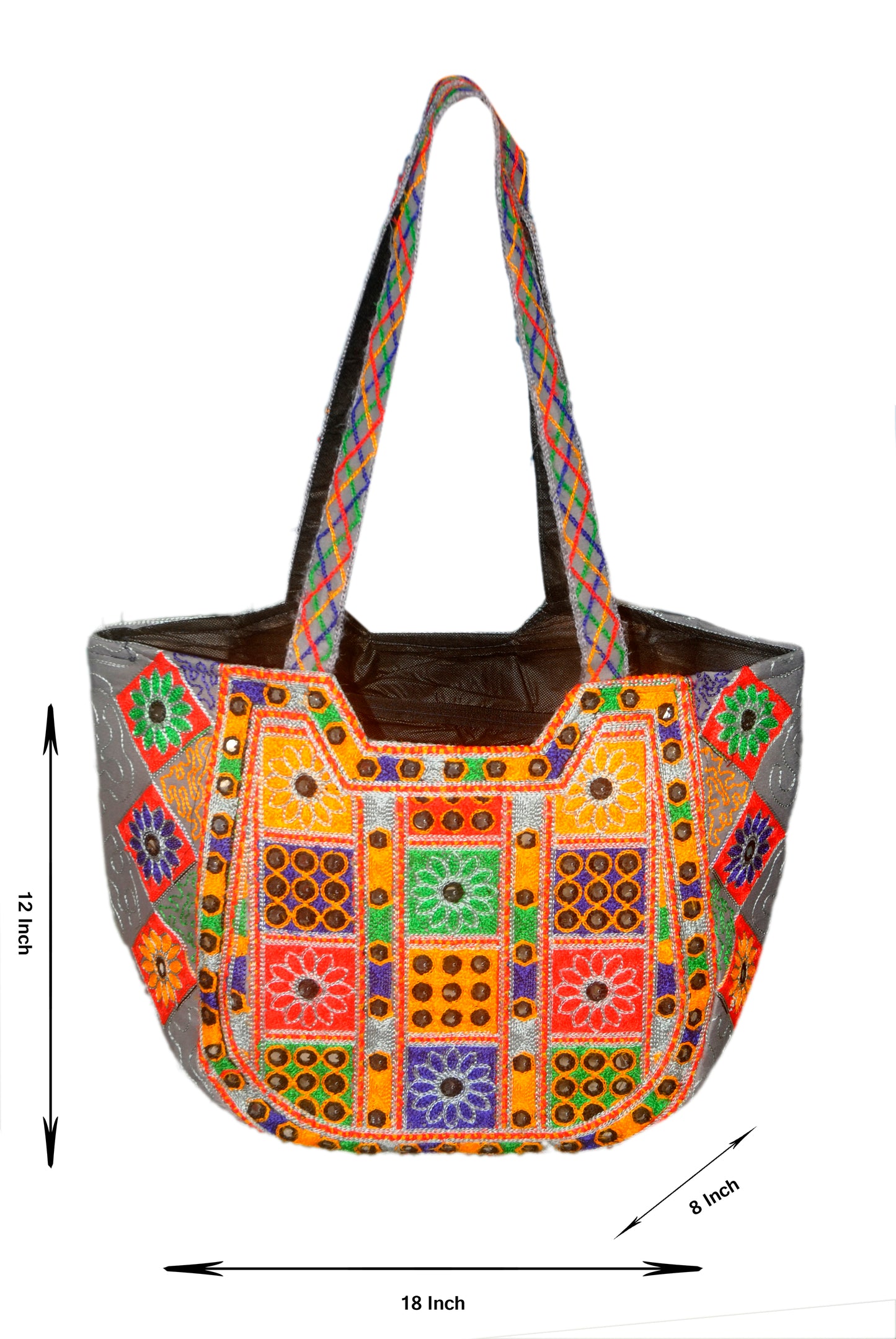 Hand Bag 360 Large Embroided HandiCraft Style Mirror Work Sindhi Style For Females