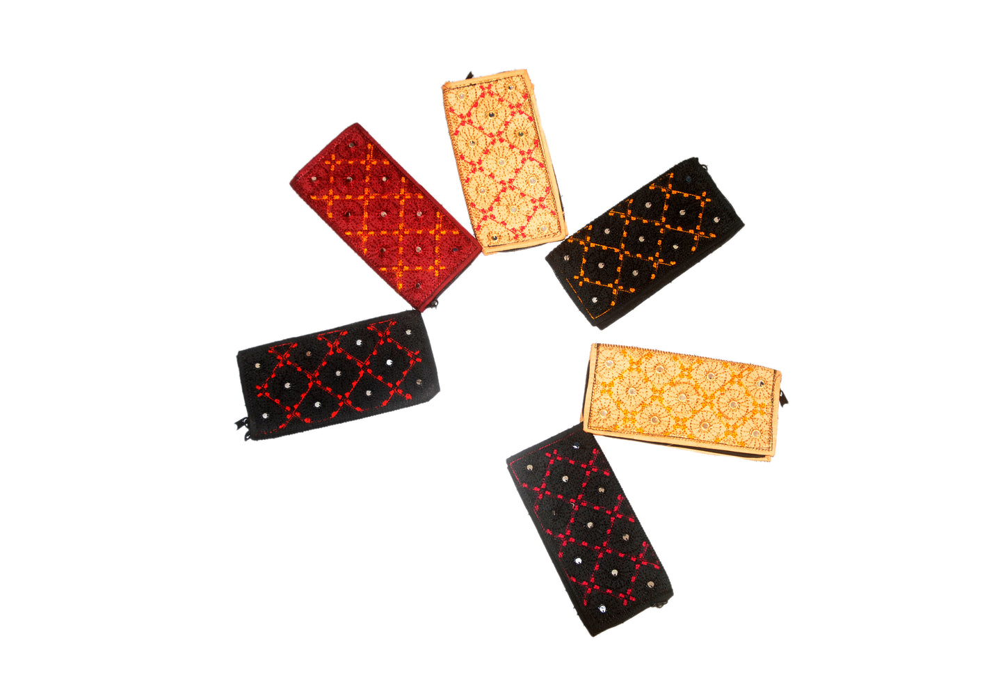 Clutch Wallet and Mobile Pouch Embroided HandiCraft Style Mirror Work Sindhi Style For Females