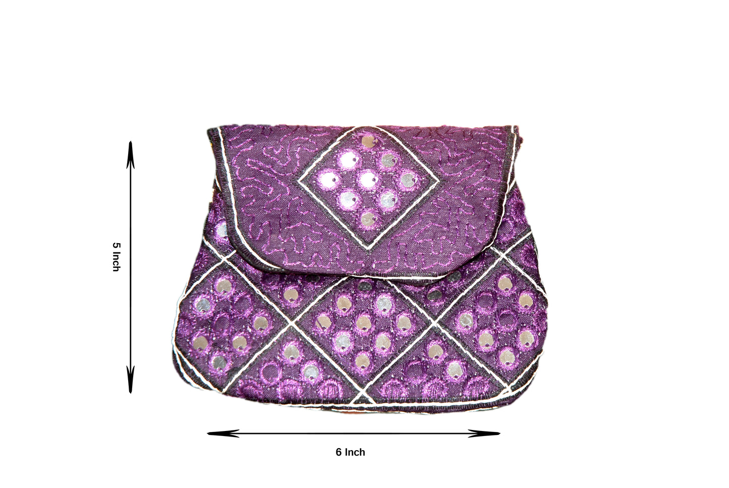 Clutch Wallet and Mobile Pouch Embroided HandiCraft Style Mirror Work Sindhi Style For Females