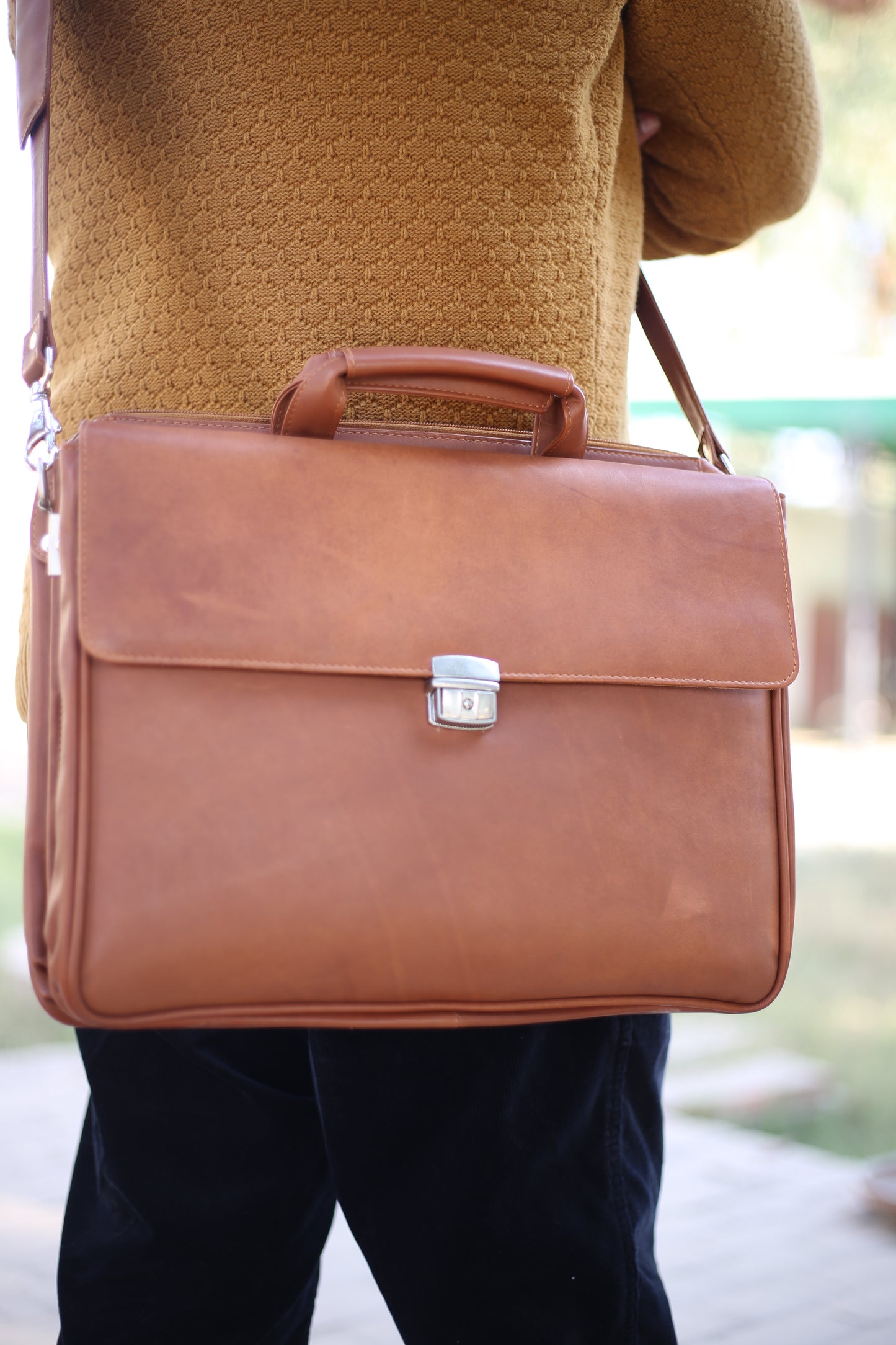 Mens Light Brown Office Bags