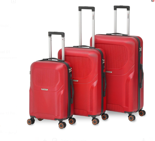 The Voyager Collection - Premium Hardside Spinner Luggage Set (Red)