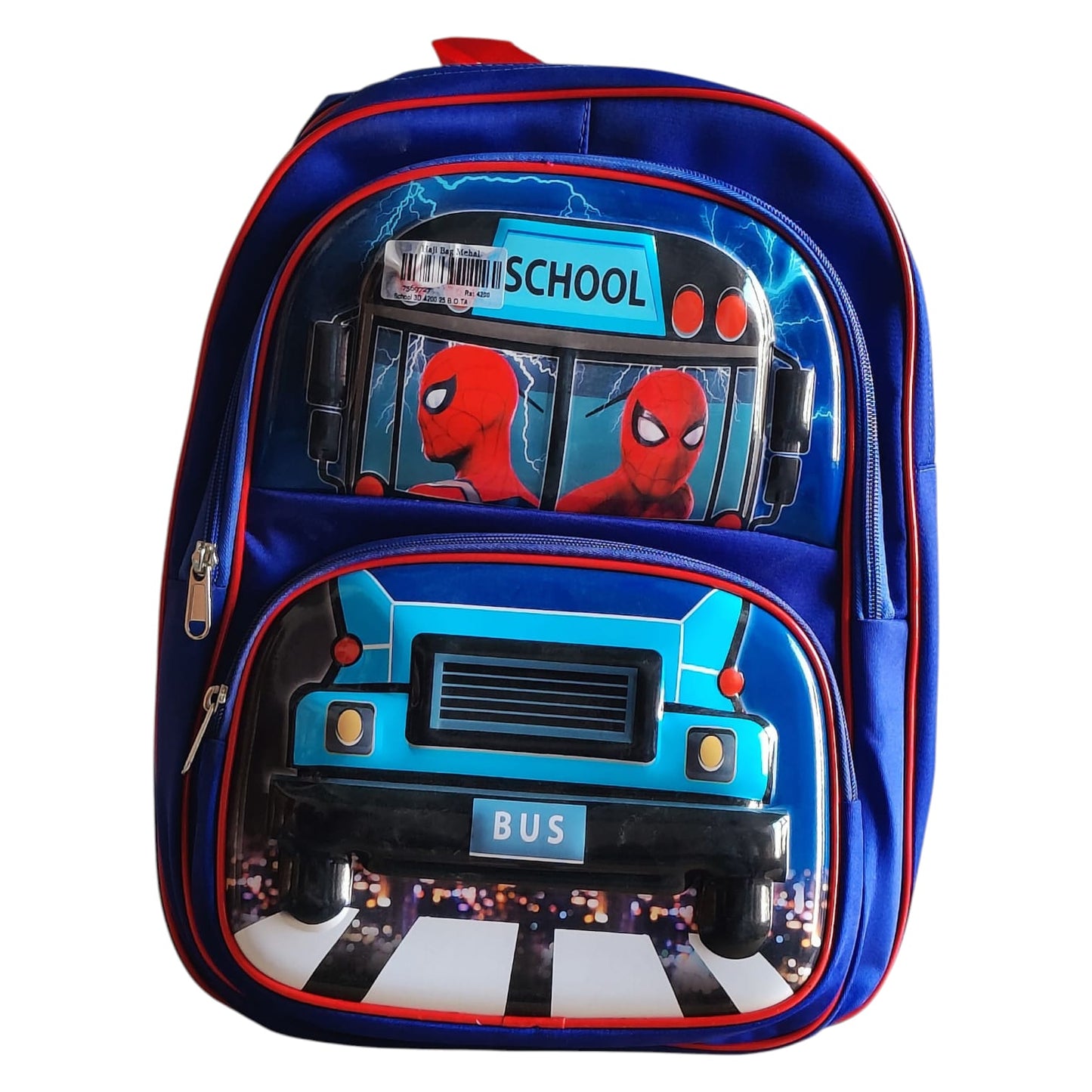 3D Spider-Man School Bus Backpack for Kids