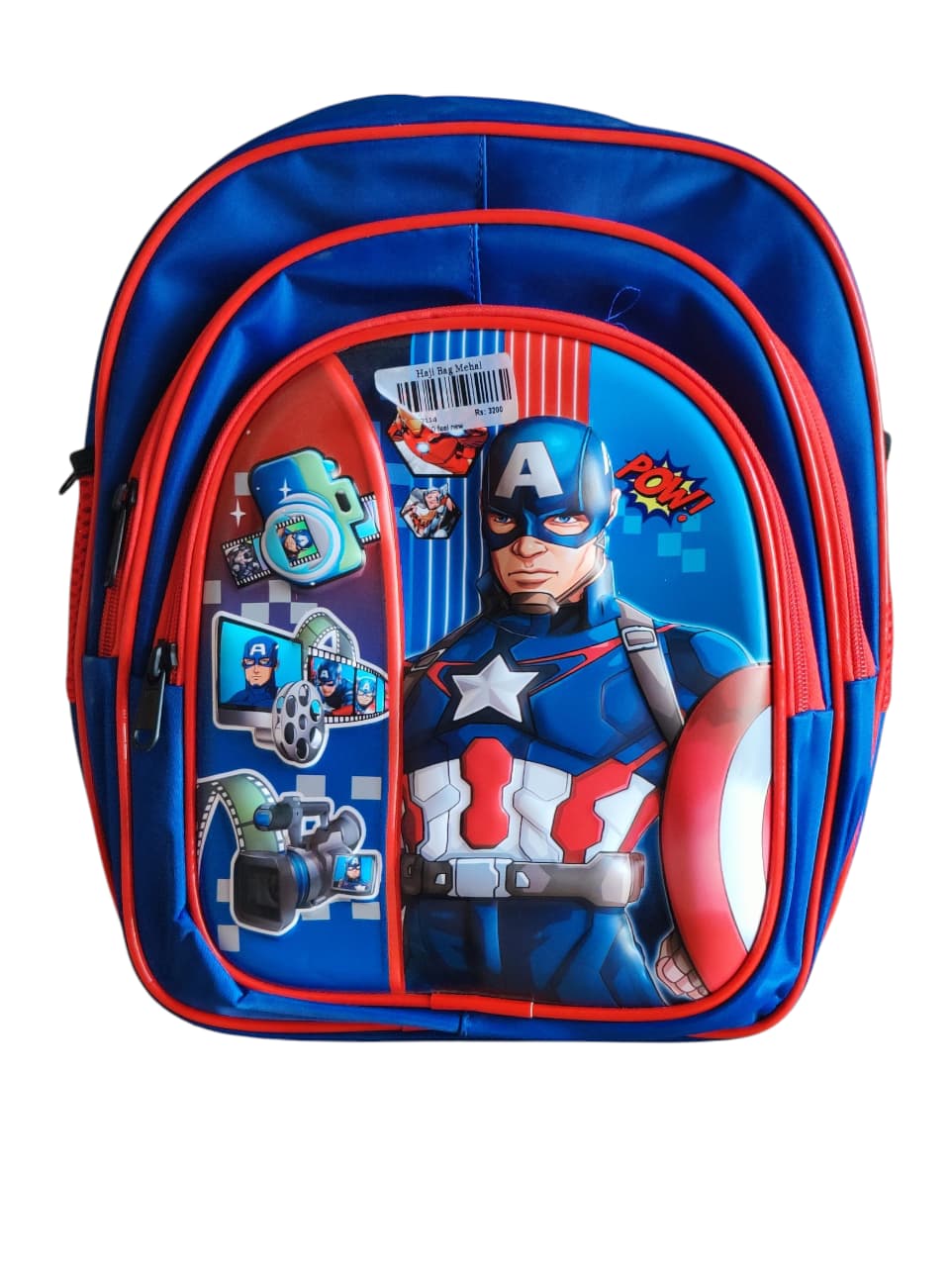 3D Captain America Action Hero Backpack for Kids