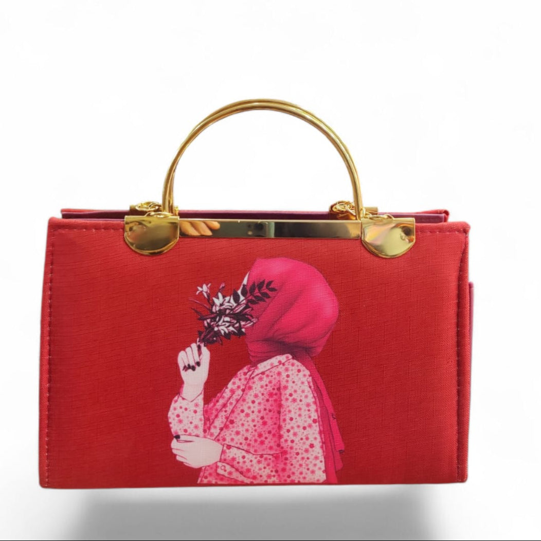 Elegant Hijabista Chic Handbag with Gold Handle