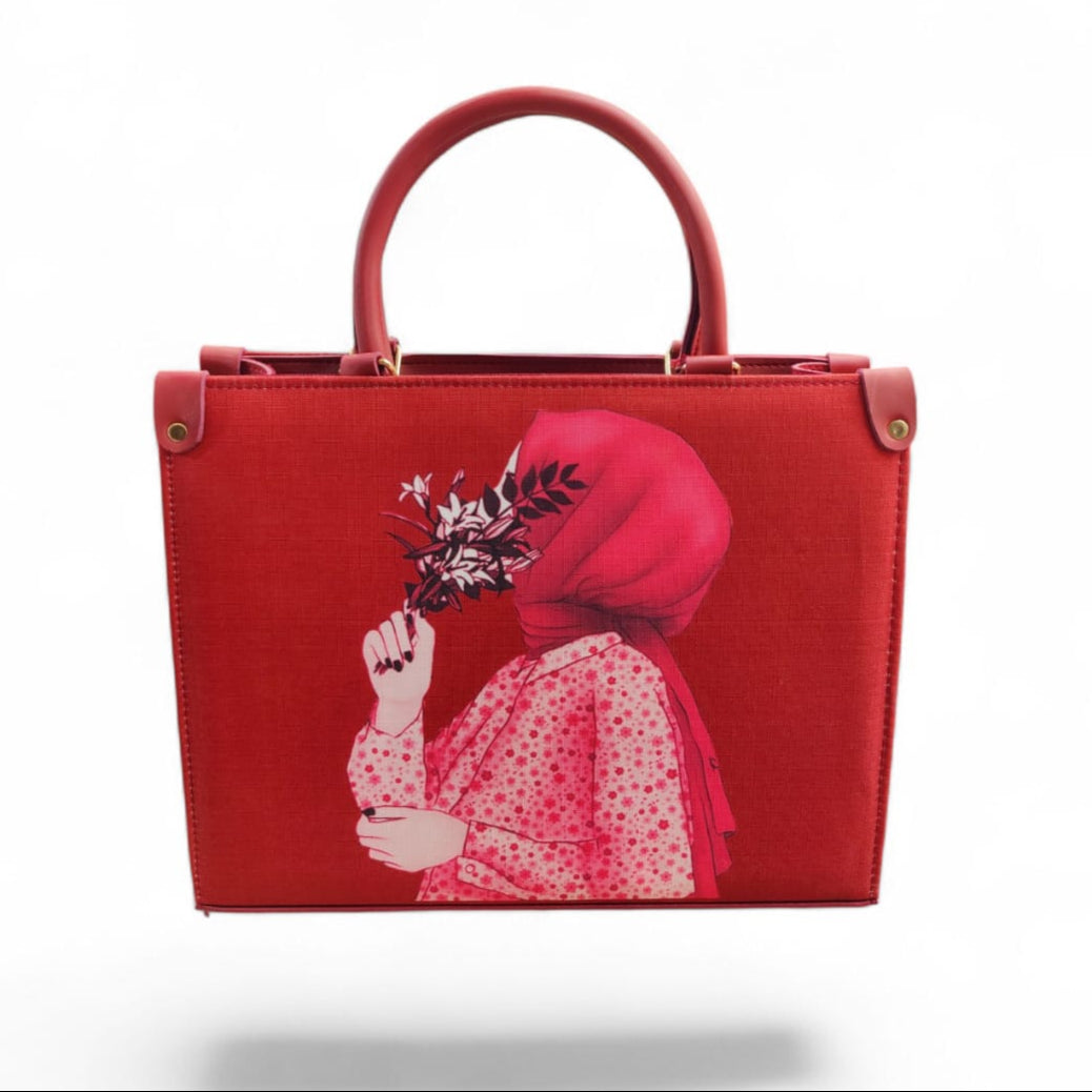 Elegant "Blossoming Spirit" Hijabi Art Tote Bag