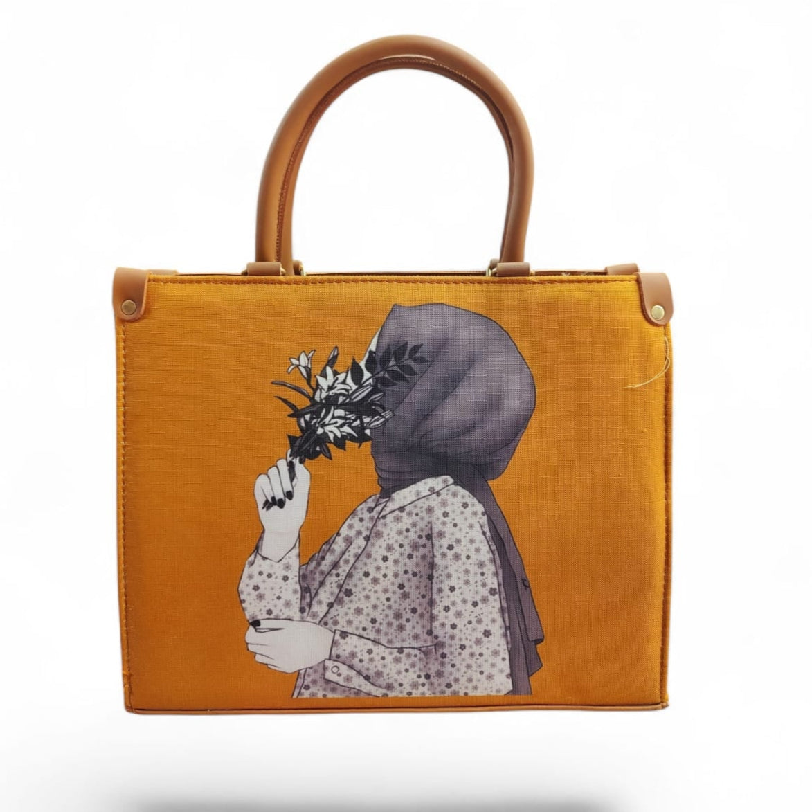 Elegant "Blossoming Spirit" Hijabi Art Tote Bag