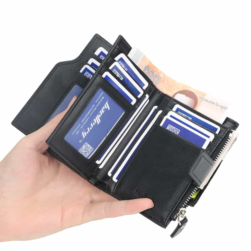 Boweisi Style Classic Very High Quality Very Spacious Book Style Wallet Plus Cardholder With Extra Coin Pouch