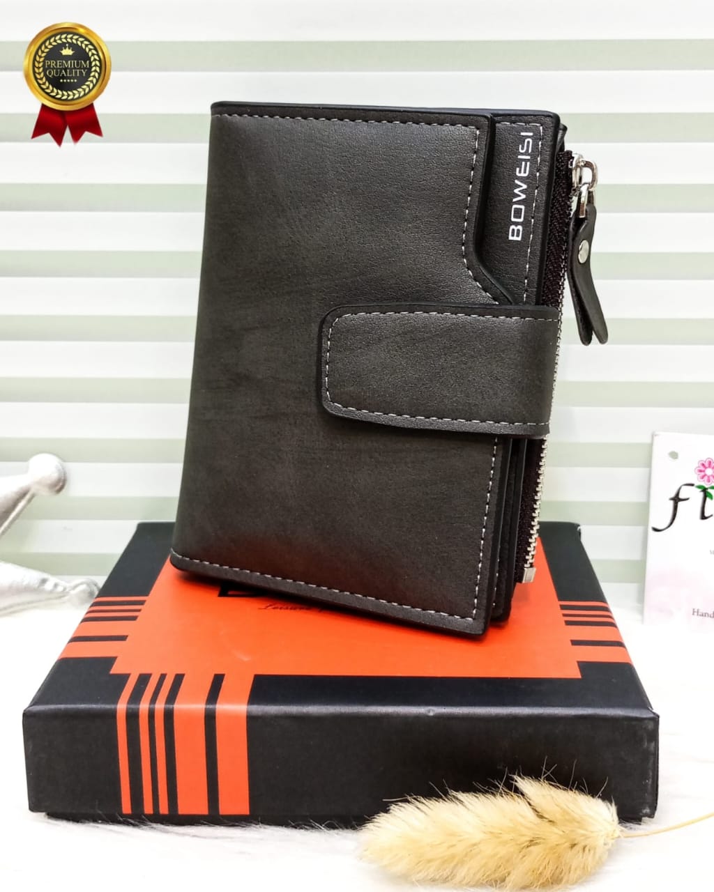 Boweisi Style Classic Very High Quality Very Spacious Book Style Wallet Plus Cardholder With Extra Coin Pouch