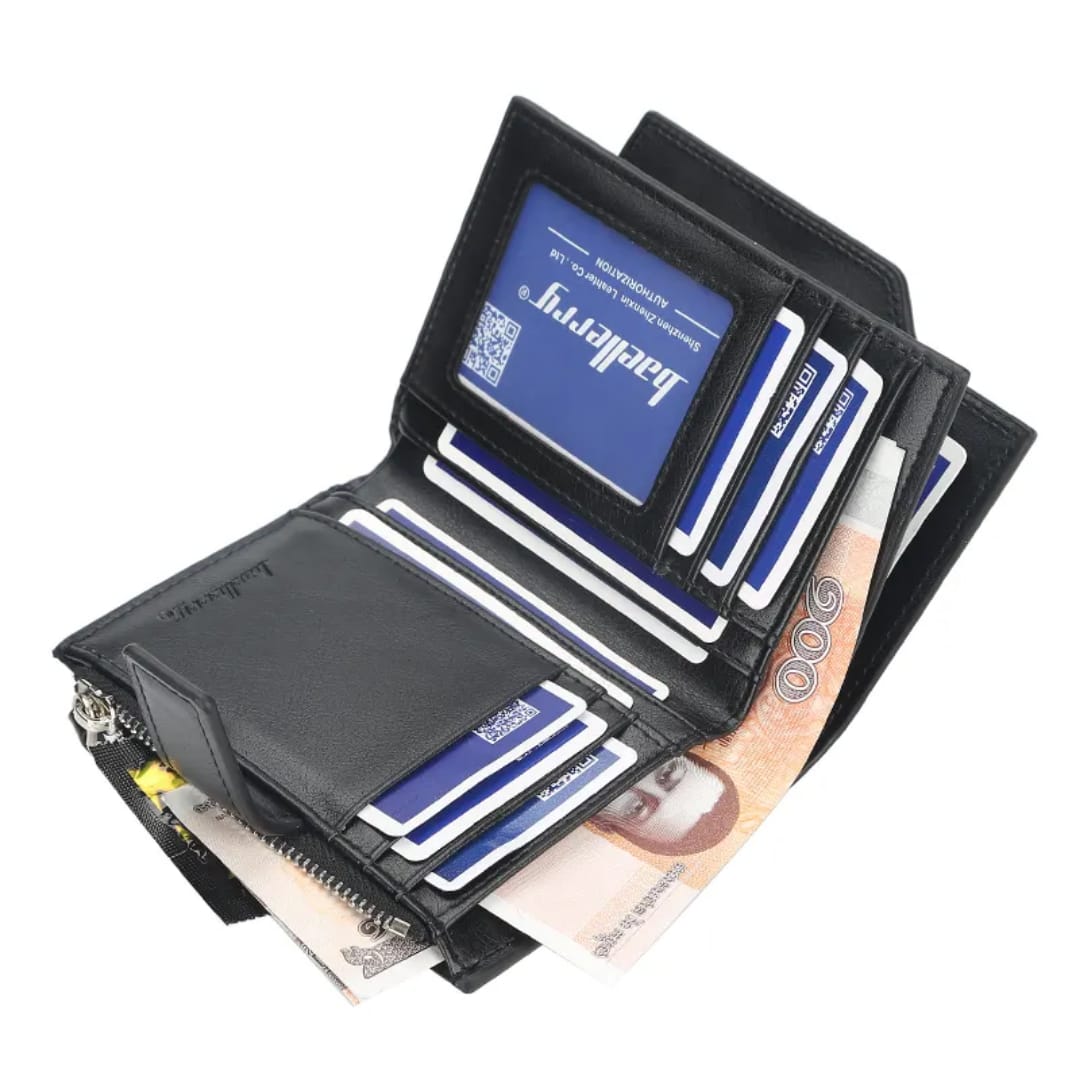 Boweisi Style Classic Very High Quality Very Spacious Book Style Wallet Plus Cardholder With Extra Coin Pouch