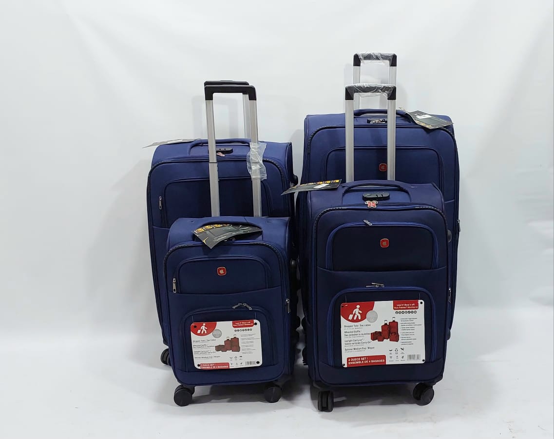 Set Of 4 Imported 4Wheels Fabric Material Luggage in jumbo Size
