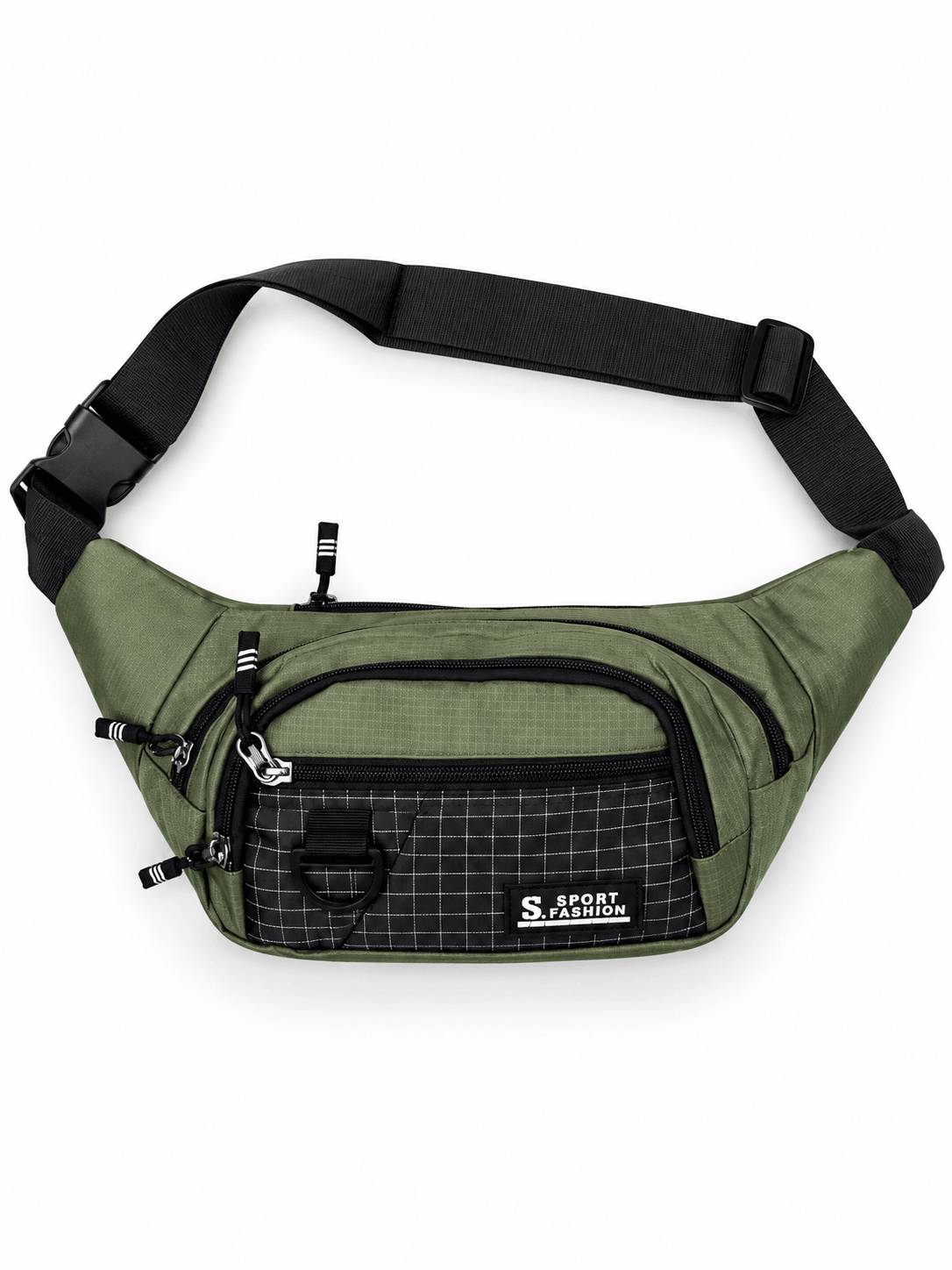 Sport Imported Waist Belt Bag – Waterproof Fanny Pack with 4 Zip Pockets