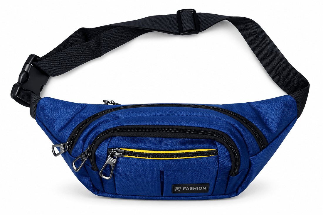 Fashion Centre Imported Waist Belt Bag – Waterproof Fanny Pack with 4 Zip Pockets