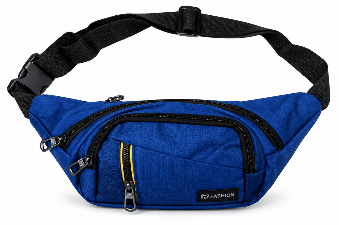 Fashion Side Zip Imported Waist Belt Bag – Waterproof Fanny Pack with 4 Zip Pockets