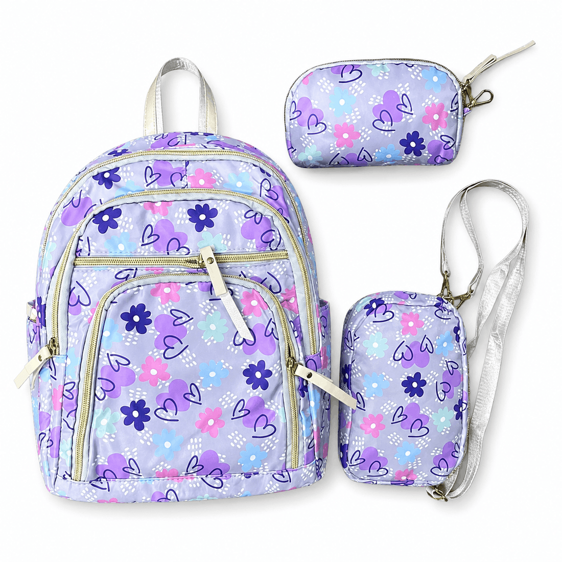 3-in-1 Imported Girls Bag – Lightweight School & Cross Body Bag Set