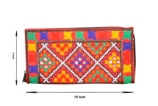 Clutch Wallet and Mobile Pouch Embroided HandiCraft Style Mirror Work Sindhi Style For Females