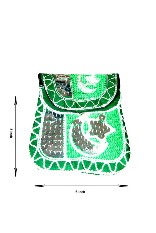 Baby Purse and Mobile Pouch Embroided HandiCraft Style Mirror Work Sindhi Style For Females