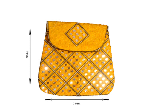 Clutch Wallet and Mobile Pouch Embroided HandiCraft Style Mirror Work Sindhi Style For Females