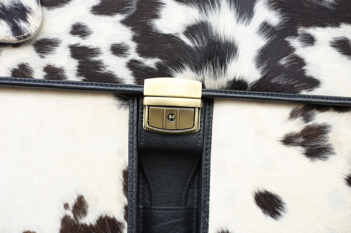 Leather Executive Office File Cowhide Black & white Pattern