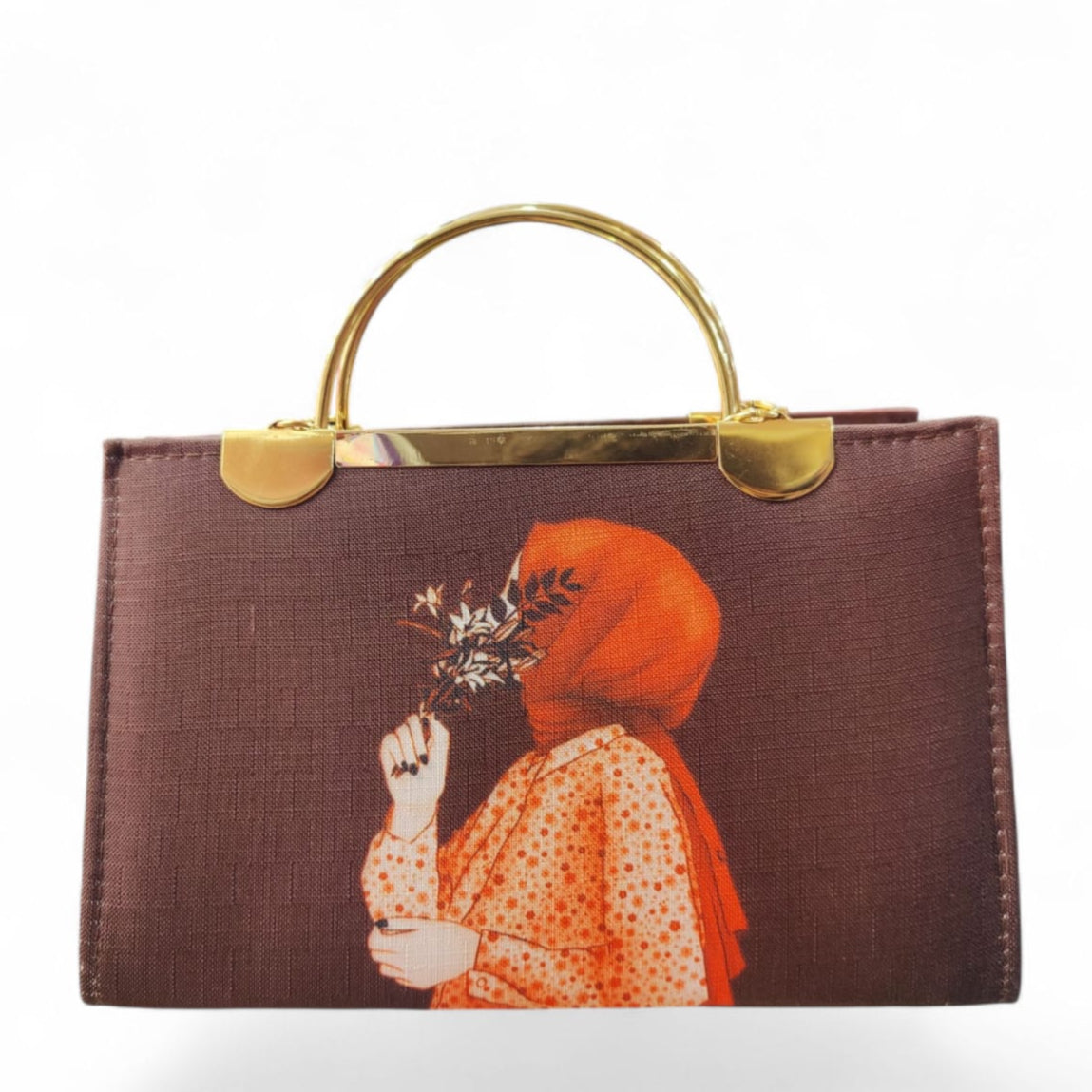 Elegant Hijabista Chic Handbag with Gold Handle