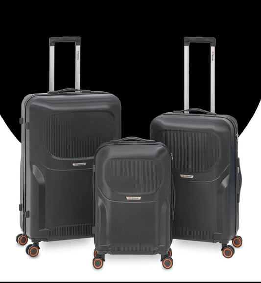 Elevate Your Journey: Introducing the ARMORSHELL (IZOD Regina) 3-Piece Hardside Luggage Set in Attitude Black
