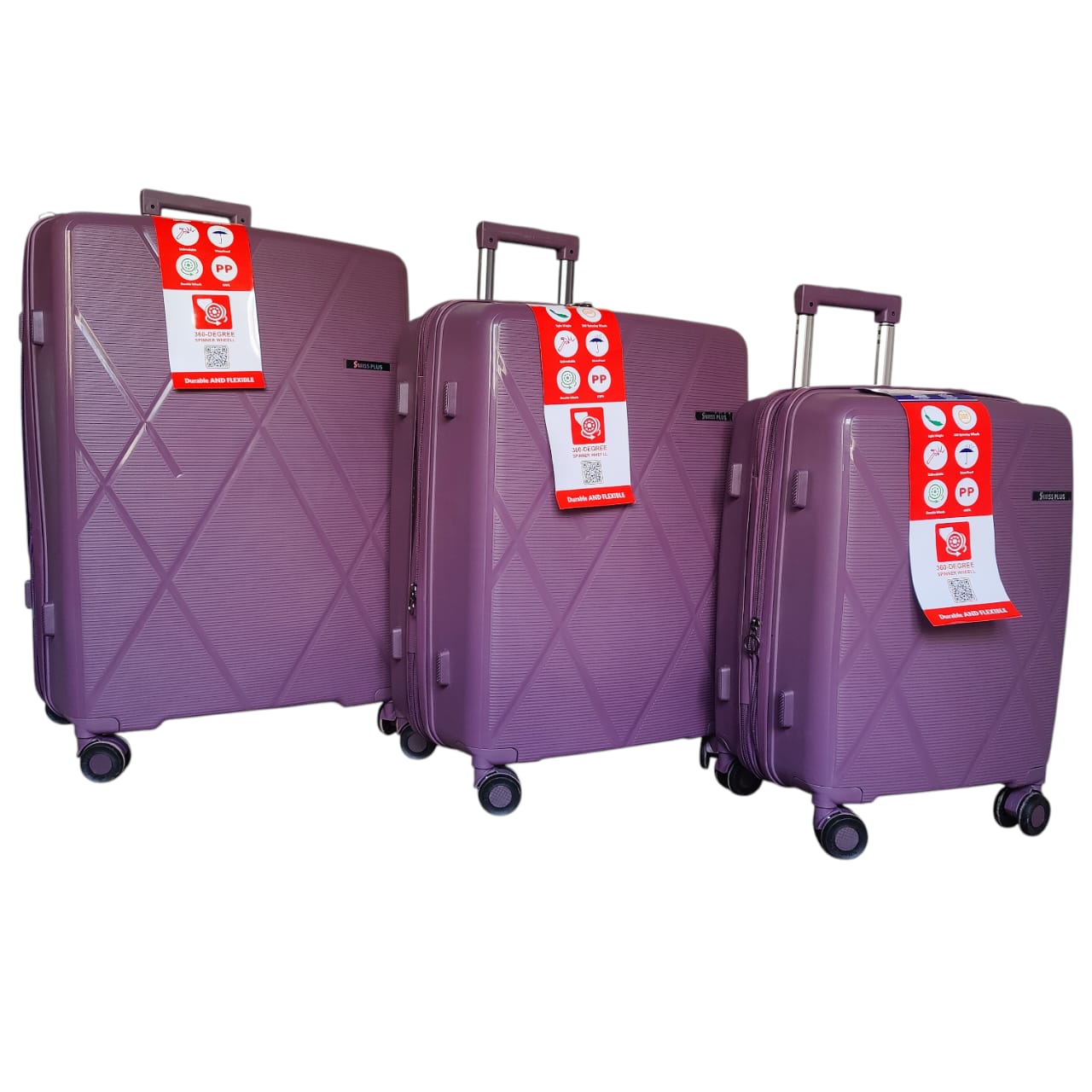 Swiss Plus Unbreakable PP Luggage – Lightweight, Durable & Travel-Ready