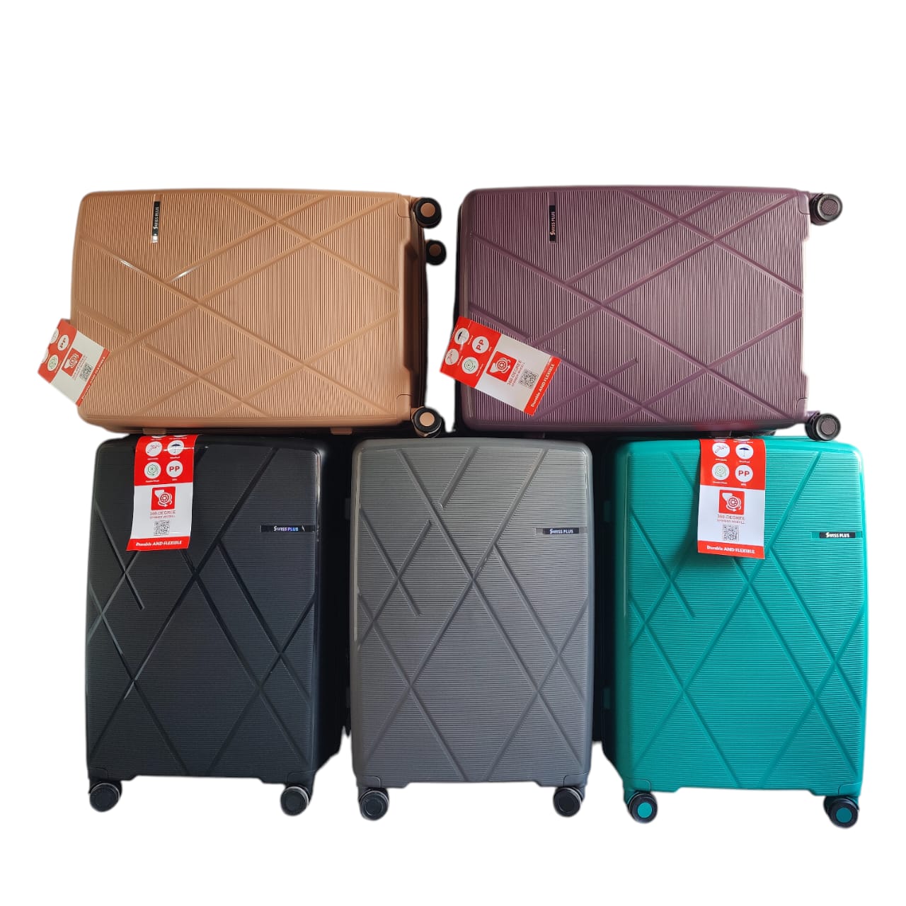 Swiss Plus Unbreakable PP Luggage – Lightweight, Durable & Travel-Ready
