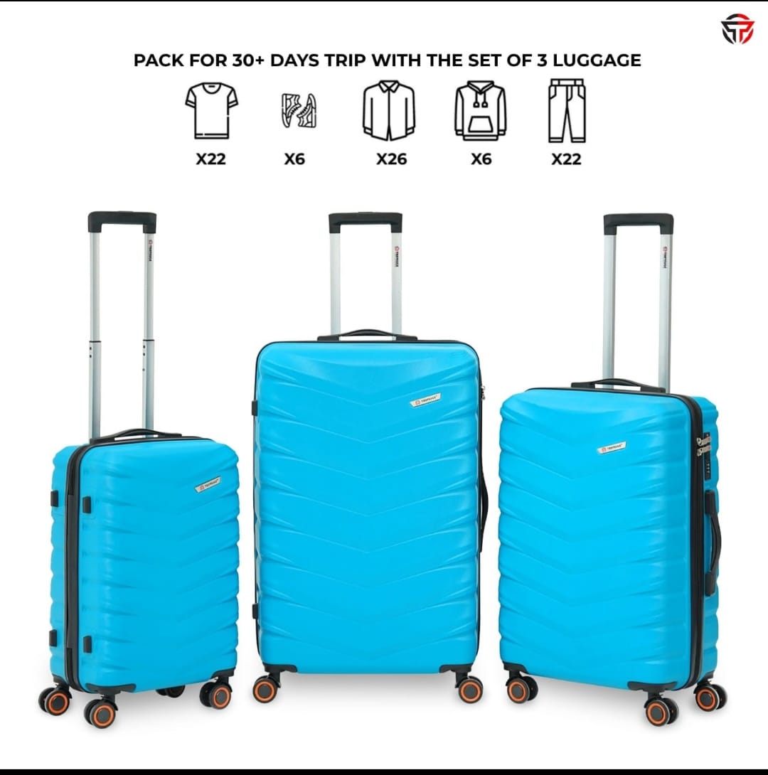 AEROPACK Luggage (Miami Blue) - 3-Piece Hardside Spinner Set