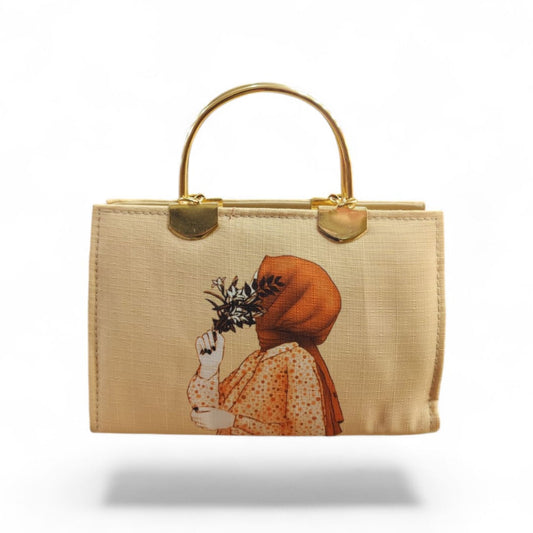 Elegant Hijabista Chic Handbag with Gold Handle