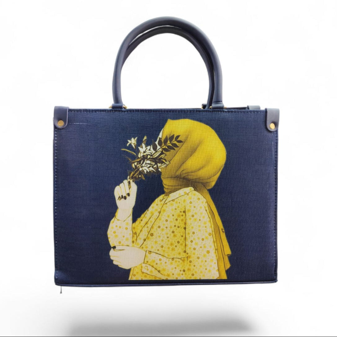 Elegant "Blossoming Spirit" Hijabi Art Tote Bag