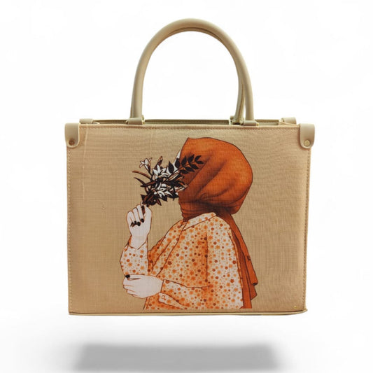 Elegant "Blossoming Spirit" Hijabi Art Tote Bag