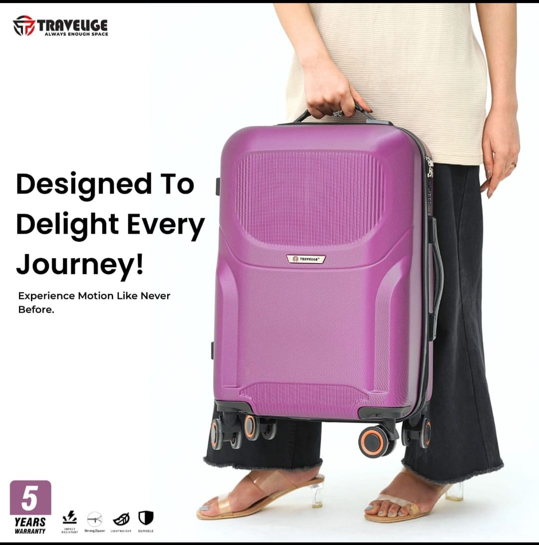 Travelige Vibrant Purple 3-Piece Hardside Luggage Set – Effortless Style & Security