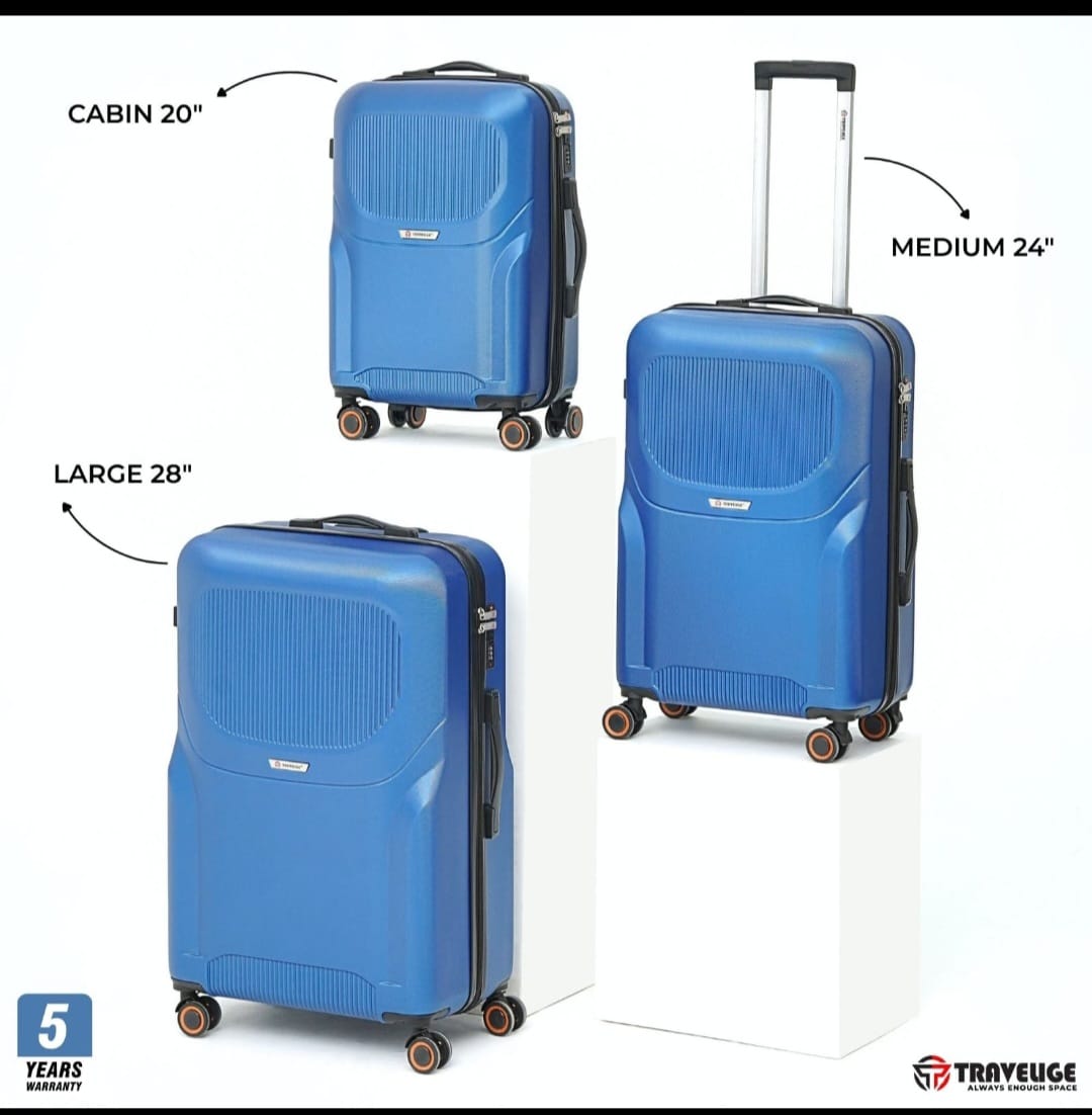 Travelige ARMORSHELL 3-Piece Hard Shell Luggage Set – Electric Blue