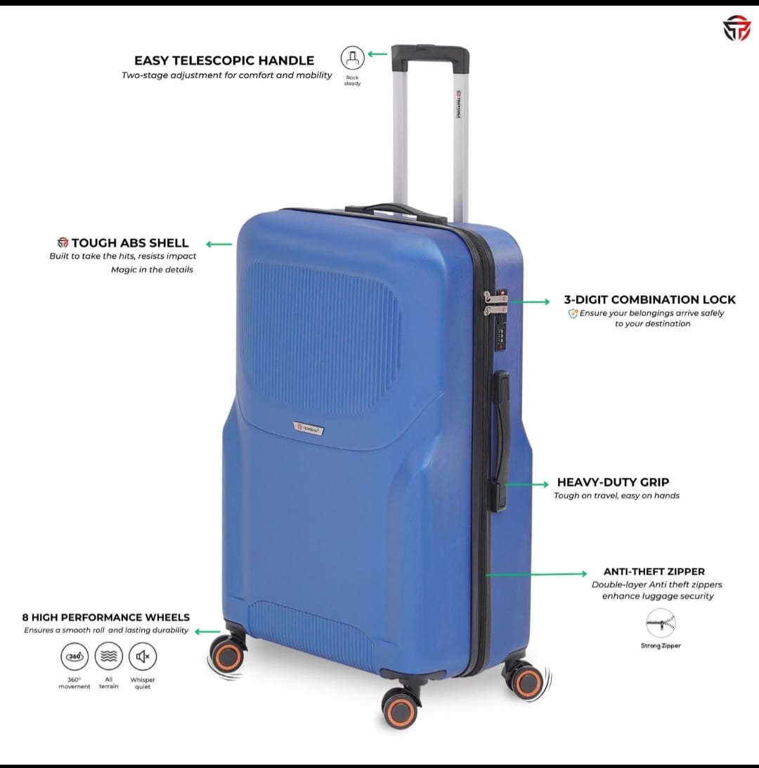 Travelige ARMORSHELL 3-Piece Hard Shell Luggage Set – Electric Blue