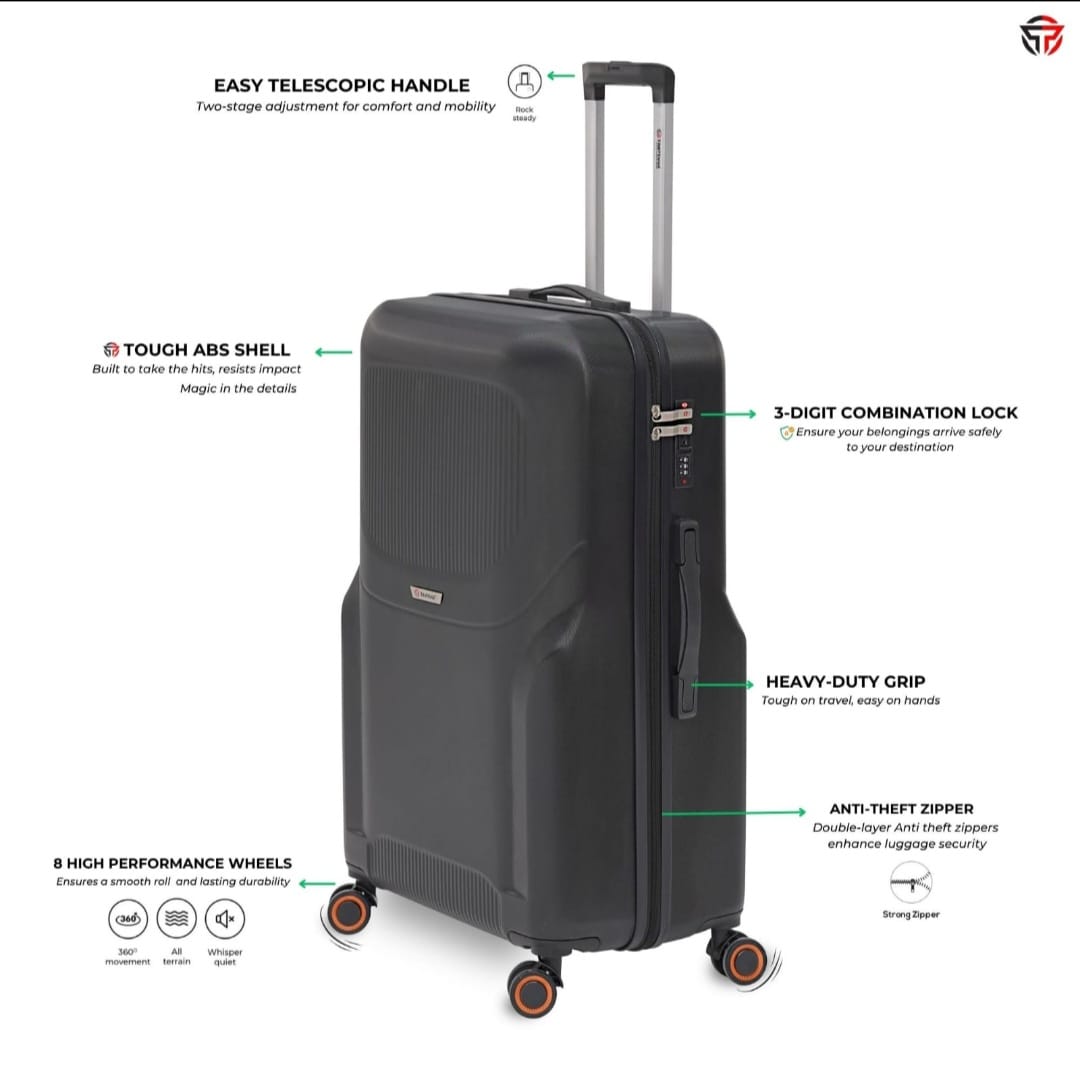 Elevate Your Journey: Introducing the ARMORSHELL (IZOD Regina) 3-Piece Hardside Luggage Set in Attitude Black