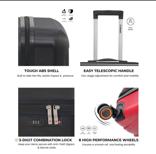 Elevate Your Journey: Introducing the ARMORSHELL (IZOD Regina) 3-Piece Hardside Luggage Set in Attitude Black