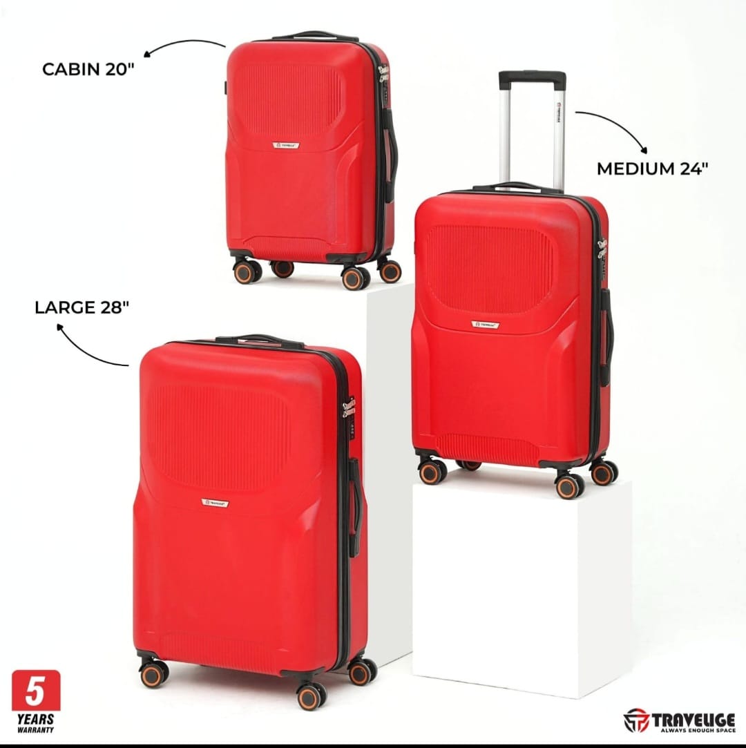 Travelige ARMORSHELL 3-Piece Hardside Luggage Set (Cherry Red)