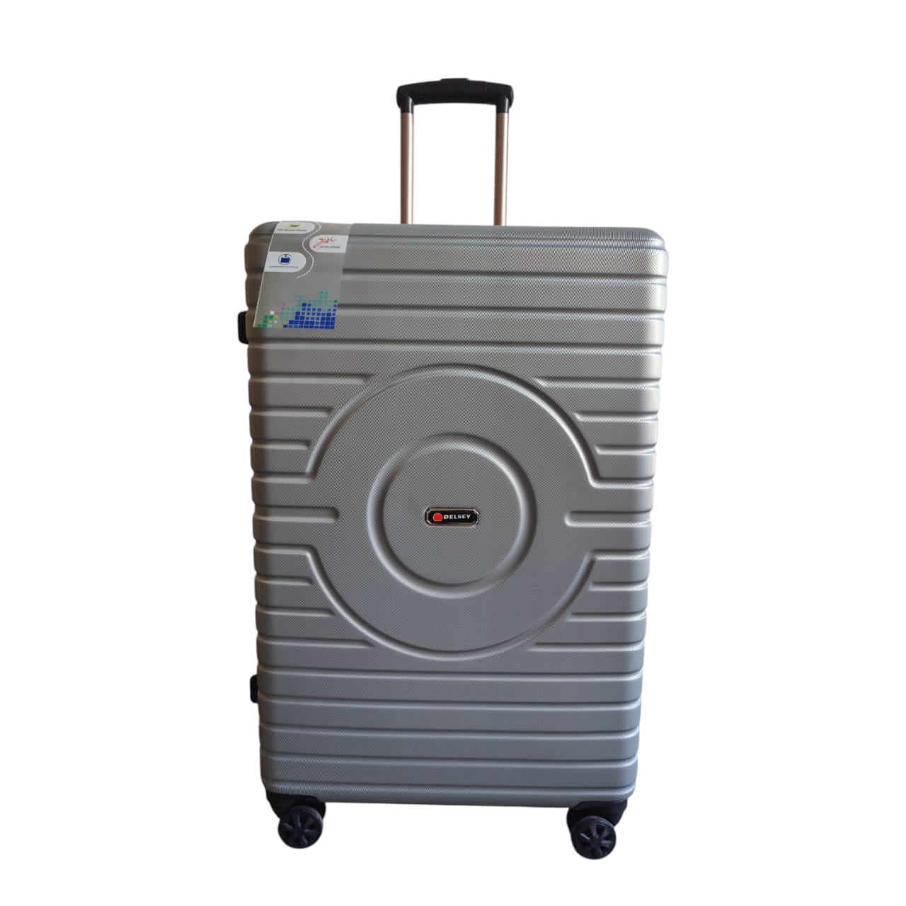 Delsey|Effortless Journeys: The Silver Hardshell Spinner Suitcase