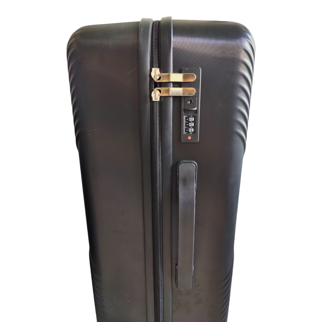 American Geometric Glide: Stylish Black Hard-Shell Spinner Luggag