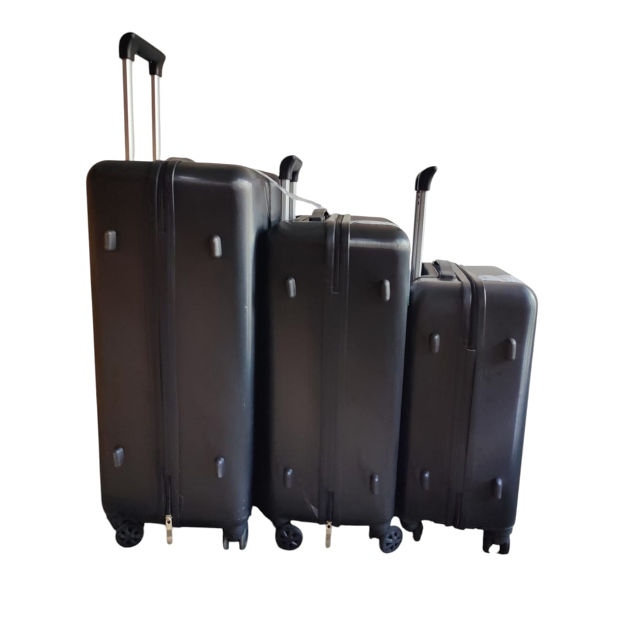 American Geometric Glide: Stylish Black Hard-Shell Spinner Luggag