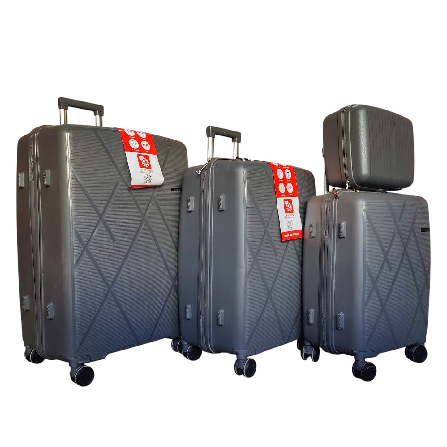 Swiss Plus PP Unbreakable Luggage – 4 Piece Premium Travel Set